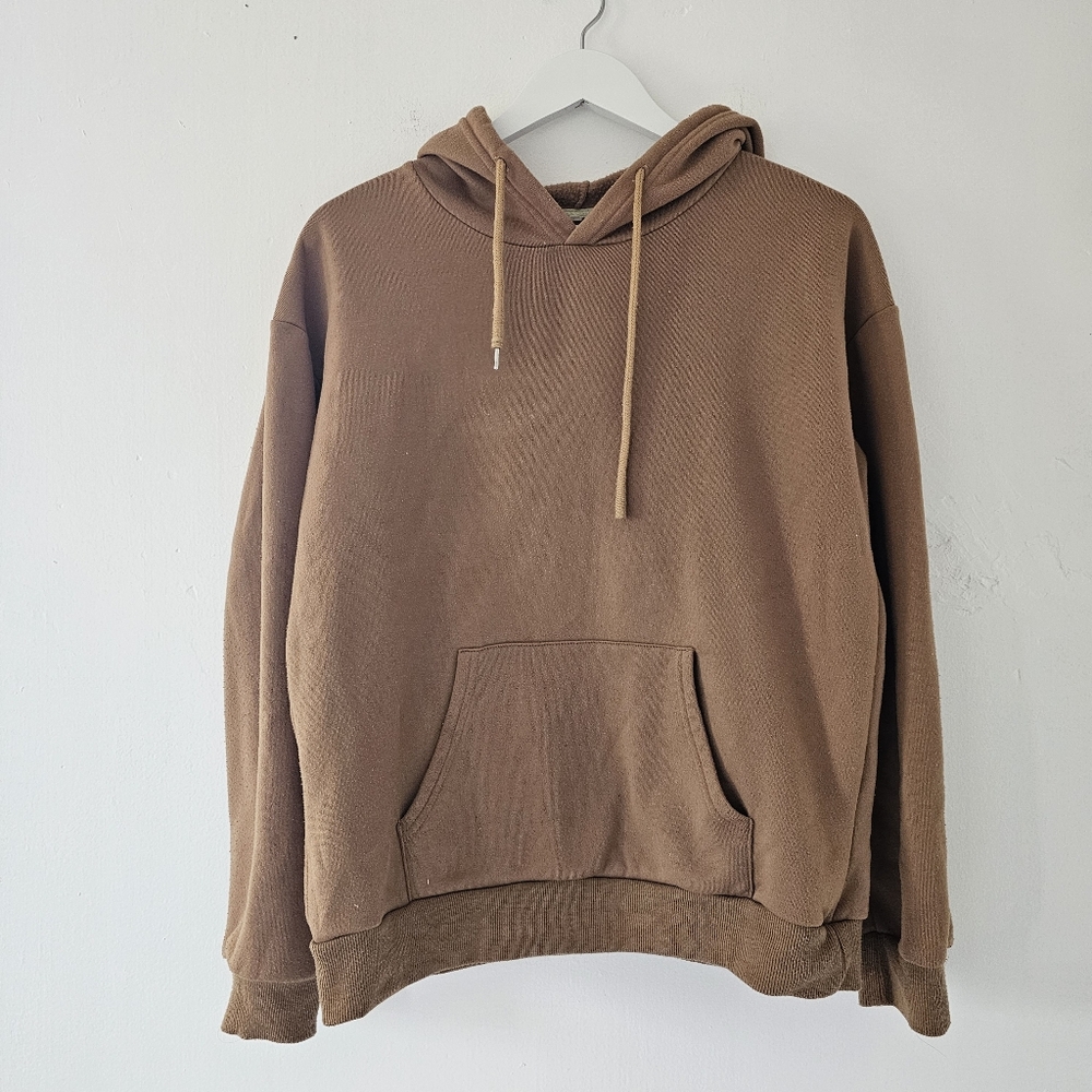 Brown Large Pocket Pocket Hoodie